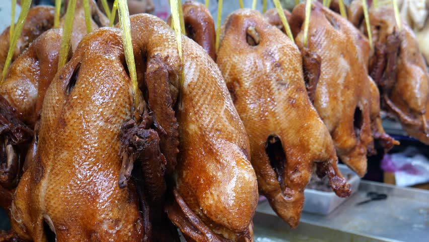 Boiled Chicken and duck, shopping food during Lunar New Year.