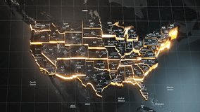 Map of USA Unites States of America with country regions outlines. 3D Illustration - Powered by Shutterstock - Get 15% off with code: PIKWIZARD15