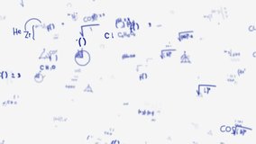 Animated stream of mathematical and physics equations in blue, floating over a clean white background. Square roots, cosines, and functions form a futuristic, scientific, and analytical visual, 4k. - Powered by Shutterstock - Get 15% off with code: PIKWIZARD15