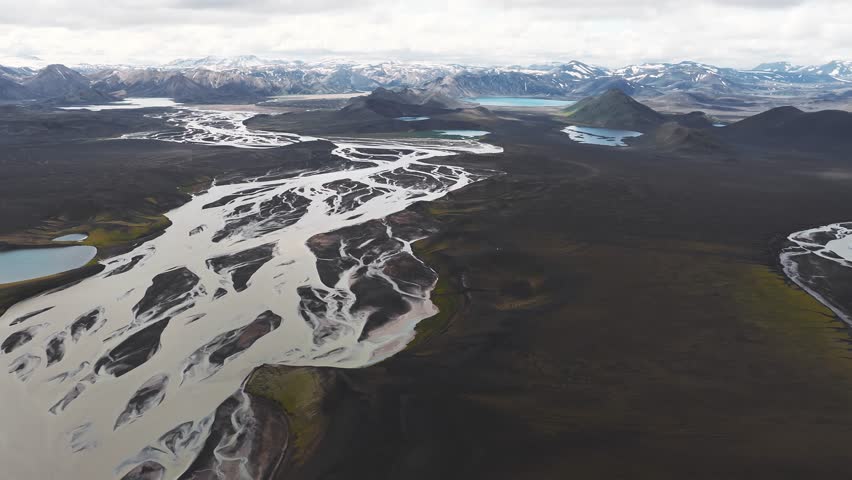 Sweeping aerial view of Iceland