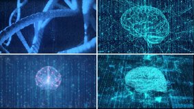 360 view of the brain and DNA structure animation, modern medical science technology, concept of memory, deep learning and artificial intelligence - Powered by Shutterstock - Get 15% off with code: PIKWIZARD15
