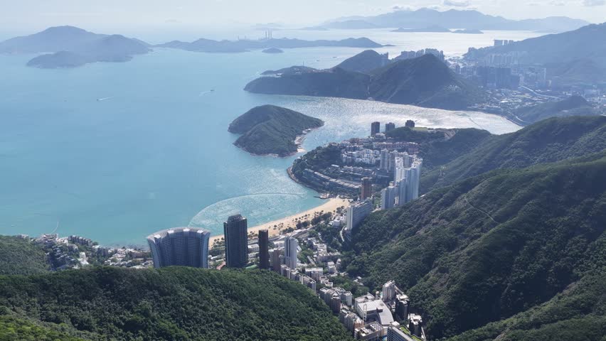 Skyview in Repulse Bay Hong Kong features a golden beach, clear waters with luxury villas and exclusive residences,an iconic destination for tourism, upscale living and water activities