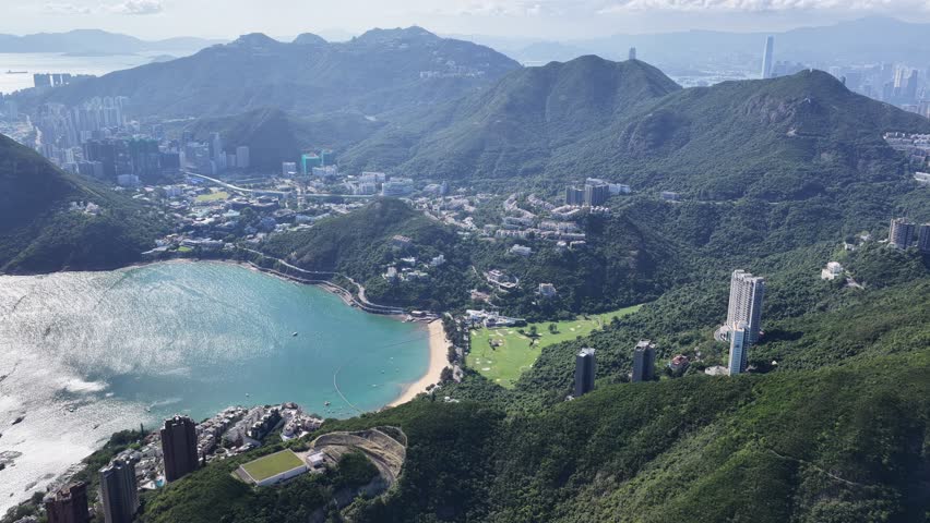 Skyview in Repulse Bay Hong Kong features a golden beach, clear waters with luxury villas and exclusive residences,an iconic destination for tourism, upscale living and water activities