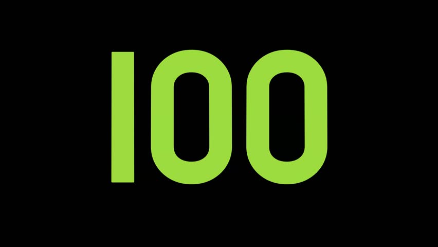 green number animation 100 to 1 number graphic design vector illustration background wallpaper