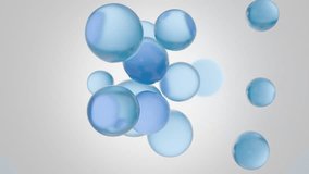 3D Bubbles Simulation on a Grey Background. Blue Interacting Bubbles. 4K - Powered by Shutterstock - Get 15% off with code: PIKWIZARD15