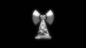 5G Network Icon Animation with Glowing Lines on Black Background - Powered by Shutterstock - Get 15% off with code: PIKWIZARD15