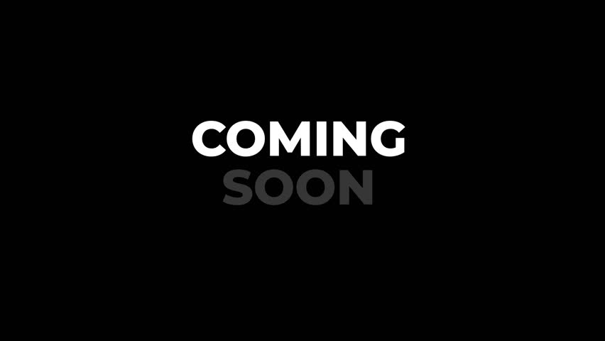 Clean "COMING SOON" animation with white and dark gray text, animated using bounce and fade-in effect. Ideal for digital promos, teasers, or launches. Transparent background.