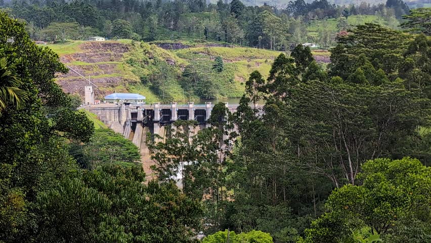 Kotmale hydroelectric and irrigation dam power station in Kotmale, Sri Lanka