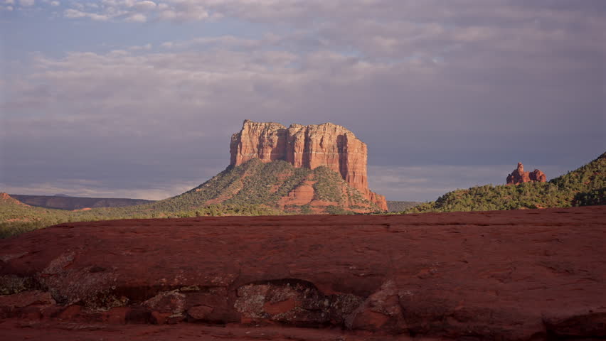 Courthouse Butte Red in Sedona Arizona at Sunset
