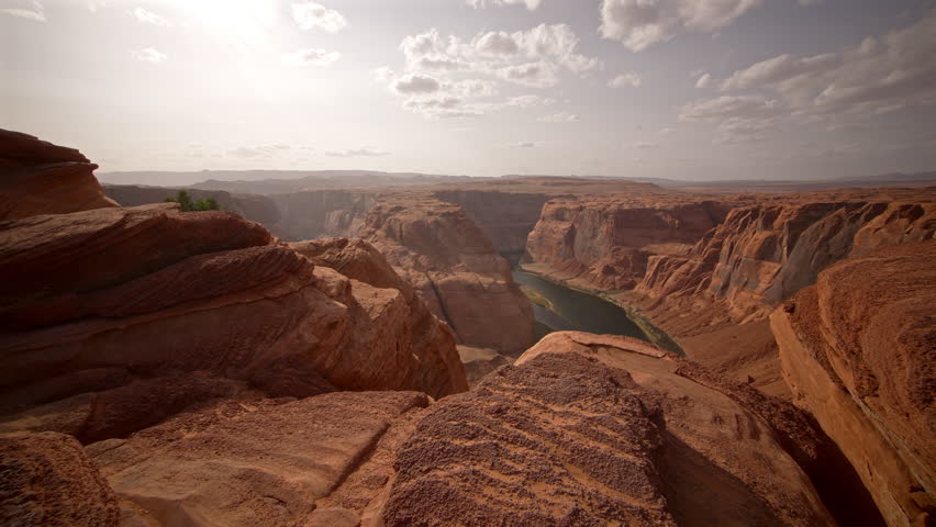 Wide Desert Canyon with Meandering River