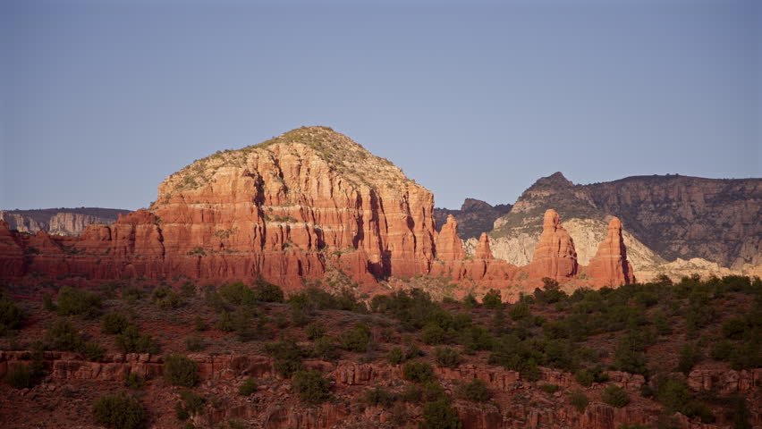 Sandstone Buttes and Green Shrubs Sedona Arizona