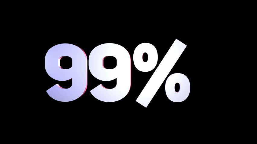Counting from zero to hundered % percent 3D animation. 
Number Counter Animation in Percentage from 0 to 100 Percent on Green Background. 100 % in the loading