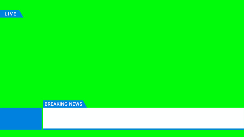 Live Report Title Bar with Subtle Glowing Effect Animation. Modern News Template. Alpha channel. Lower third live breaking news background green screen