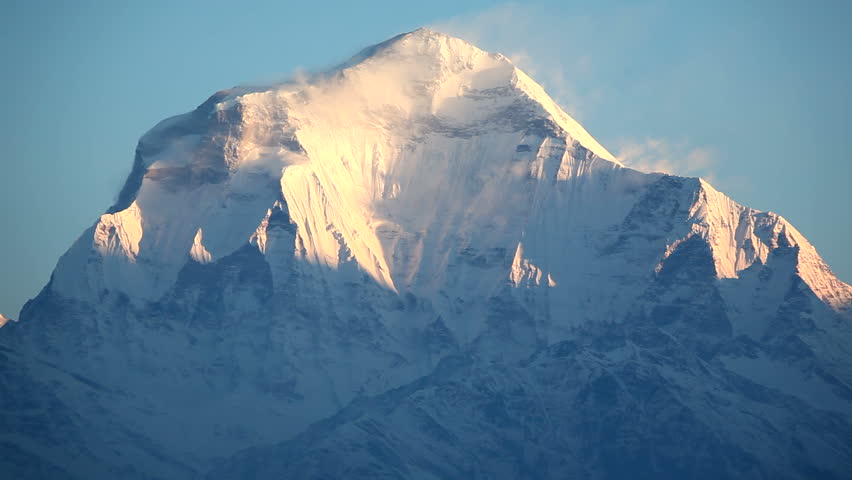 Himalayan Mountain Peak Dhaulagiri In Nepal. Dhaulagiri is 8167m or 26,795ft