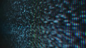 Macro view television screen noise with interference pattern flickering at display. Vintage screen representing analog signal issues on old CRT monitor distortion effect. Retro device flashing static. - Powered by Shutterstock - Get 15% off with code: PIKWIZARD15