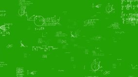 Green screen video with animated white math equations, graphs, and geometry drawings. Perfect for educational content, science explainer videos, e-learning, or academic visual overlays. - Powered by Shutterstock - Get 15% off with code: PIKWIZARD15