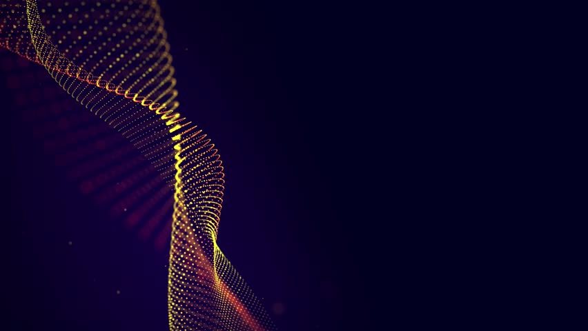 Technology digital wave background and big data concept. Beautiful motion-waving dots texture with glowing, defocused particles. Cyber or technology background. - Powered by Shutterstock - Get 15% off with code: PIKWIZARD15