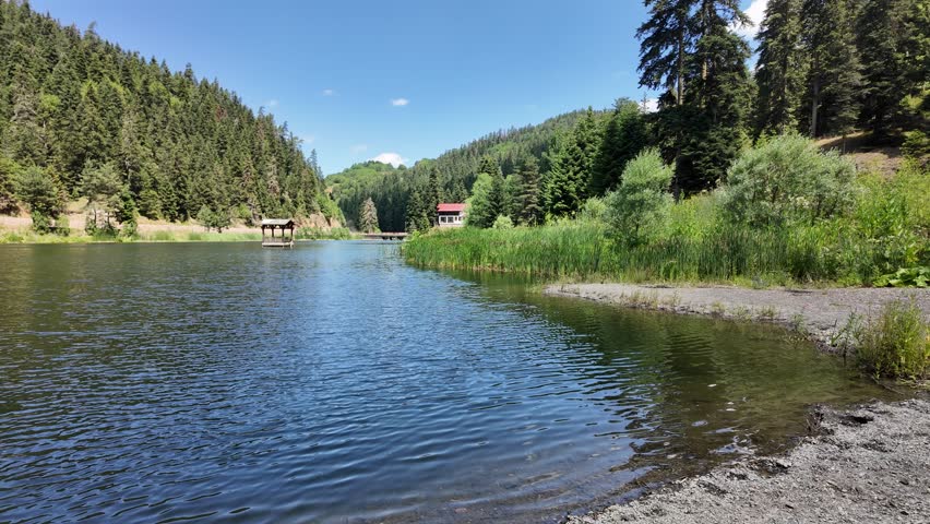 A view of Ak Lake in Ayancik, Sinop, Turkey. This lake is one of the smallest and quietest in the country.
