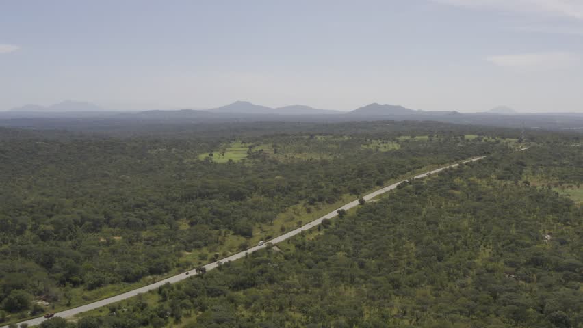 Aerial, Angolean Bush And Landscapes, Angola. Native 4:2:2, 10 Bit, Log Material, straight out of the cam.