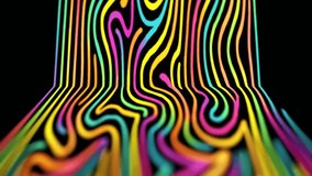 Color curve lines on black bg able to loop endless 4k. 3D Illustration - Powered by Shutterstock - Get 15% off with code: PIKWIZARD15