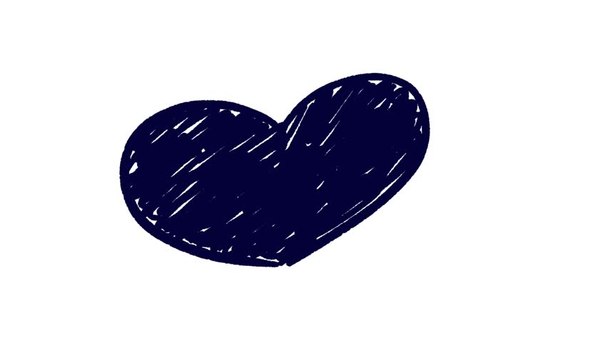 Hand drawn heart sign on white background
