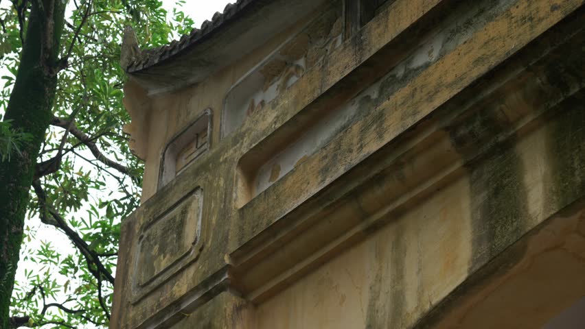 Ancient walls of Imperial Citadel Thang Long Hanoi Vietnam heritage site