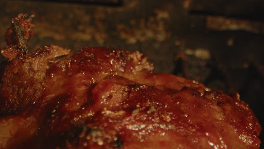 Beautiful dolly out of deliciously grilled spareribs on a barbecue