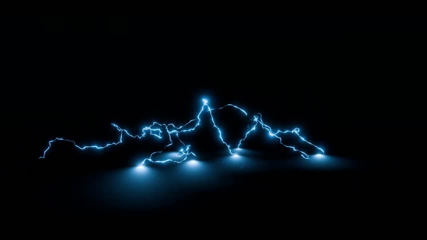 Electric plasma discharge and lightning effect on green screen background, Electric lightning, Dramatic blue energy visualization concept