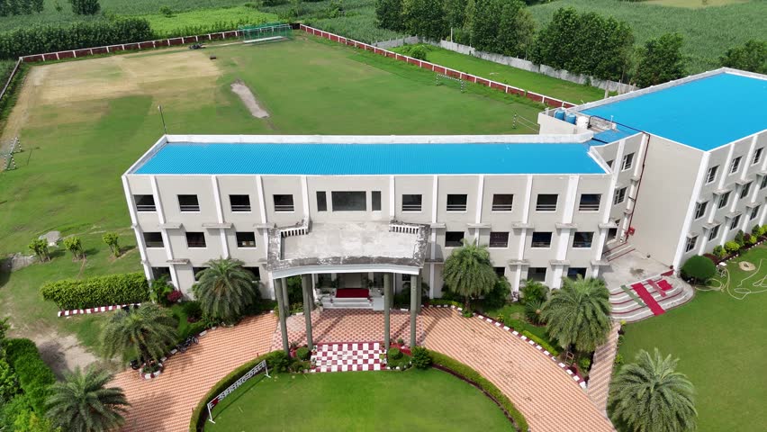 4k Aerial view of beauifull building of an school in deoband, saharanpur, Uttar Pradesh