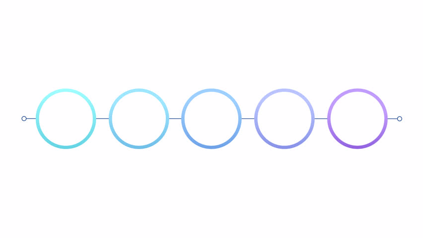 Financial data blue gradient circle infographic 5 steps template animation. Sequence options HD video. Animated blank diagram visualization. Process layout empty design element. Motion graphics