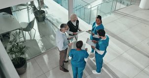 Medical, staff or doctors in meeting with documents for surgery funding, resource allocation or above. Hospital director, business people or surgeon team with notes for healthcare feedback or support - Powered by Shutterstock - Get 15% off with code: PIKWIZARD15