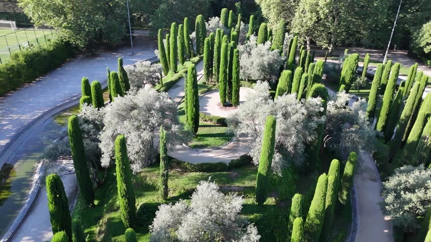 El Retiro Park drone view - Bosque del recuerdo