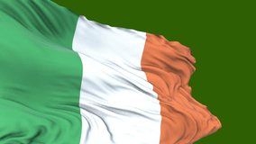 Irish flag. close up of Irish flag waving in the wind. Irish flag loop. green screen - Powered by Shutterstock - Get 15% off with code: PIKWIZARD15