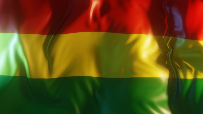 Bolivia Flag Frontal Close up View 3D Render