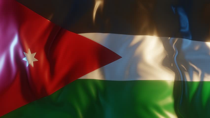 Jordan Flag Frontal Close up View 3D Render