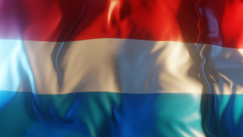 Luxembourg Flag Frontal Close up View 3D Render