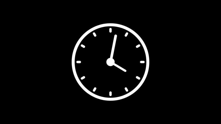 Minimalist Circular Analog Clock Isolated Animation