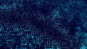 Digital background with movement of glowing particles. Complex technologies of big data. 3D rendering. Seamless loop. - Powered by Shutterstock - Get 15% off with code: PIKWIZARD15
