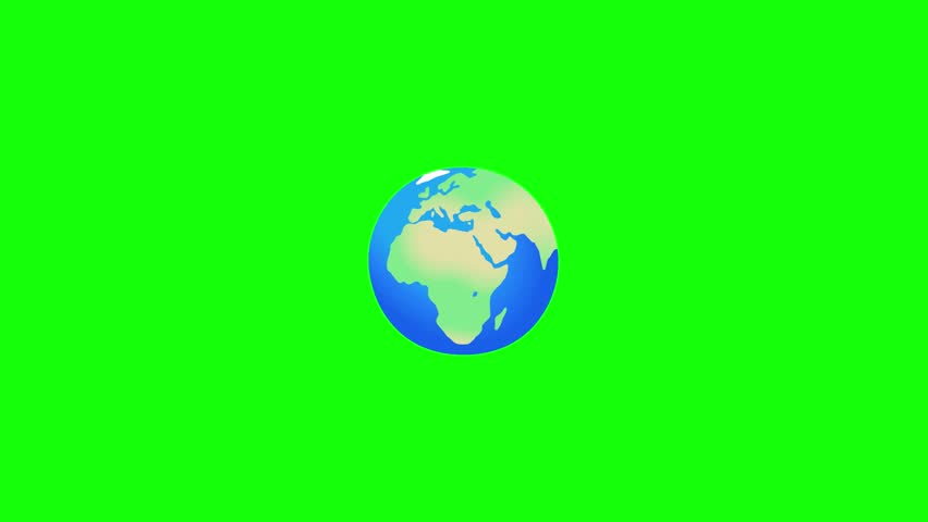 Animated Earth emoji spinning slowly on a vibrant green background, 3D style, smooth loop, high resolution, minimalistic design, cartoon style, centered in frame, soft shadows, seamless animation, bri