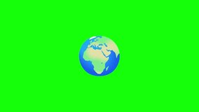 Animated Earth emoji spinning slowly on a vibrant green background, 3D style, smooth loop, high resolution, minimalistic design, cartoon style, centered in frame, soft shadows, seamless animation, bri - Powered by Shutterstock - Get 15% off with code: PIKWIZARD15