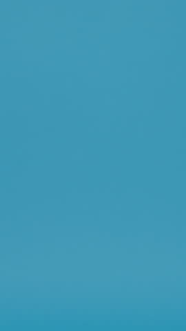 Vertical Screen : Young woman hand hold brown clear empty blank craft paper box food for takeaway over blue background. Copy space for place text for advertisement. Advertising area, mock up content.