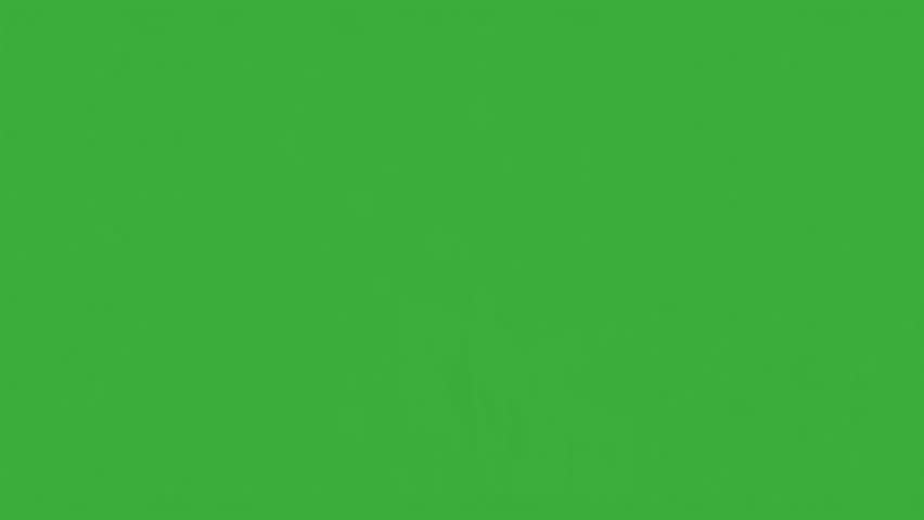 Animation video hand holding a trophy icon moving on green screen background 