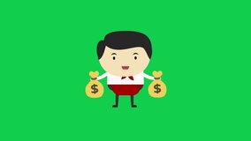 Cartoon boy holding trophy on green screen background, ideal for kids, achievement, or green screen video projects and creative animation overlays. - Powered by Shutterstock - Get 15% off with code: PIKWIZARD15