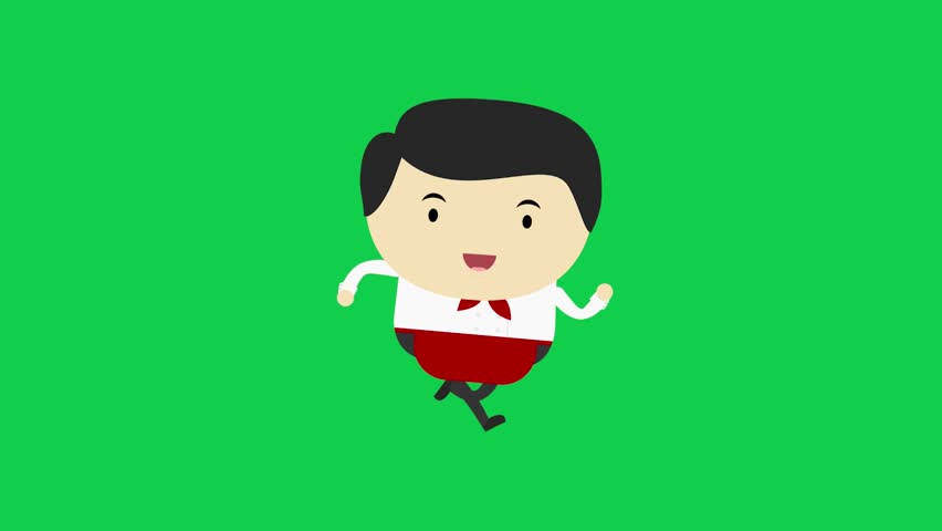 Animated boy character smiling and waving on green screen. Ideal for greeting, introduction, and explainer stock videos with green screen animation for creative editing.