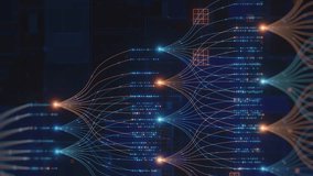 This dynamic background shows a futuristic representation of digital data processing and transfer across a vast, interconnected network, symbolizing big data analytics. - Powered by Shutterstock - Get 15% off with code: PIKWIZARD15