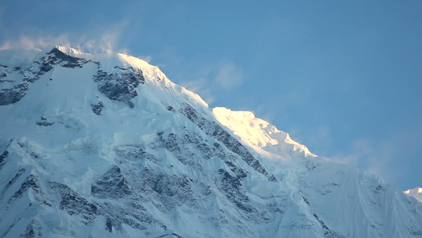 Himalayan Mountain Peak Annapurna South In Nepal. Annapurna South is 7219m /