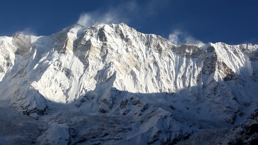 Himalayan Extreme Mountain Peak Annapurna In Nepal. Annapurna is 8091m /