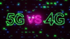 5g Vs 4g A Comprehensive Comparison Of Next-generation Mobile Network Technologies,5g Vs 4g Glowing Neon Text, Visually Comparing The Next Generation Of Mobile Internet With Current Wireless Network - Powered by Shutterstock - Get 15% off with code: PIKWIZARD15