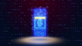 Dynamic Biometric Fingerprint Scan On Smartphone For Secure Digital Authentication And Data Protection,mobile Phone With Glowing Fingerprint Scanner, Symbolizing Secure Biometric Authentication And - Powered by Shutterstock - Get 15% off with code: PIKWIZARD15