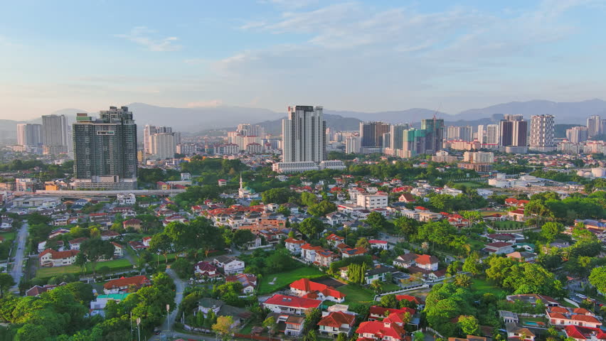 Kuala Lumpur, Malaysia: Aerial view of capital city of Malaysia - landscape panorama of Southeast Asia from above